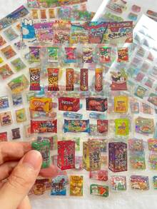 Cute Shiny Snack Stickers, Waterproof Cartoon Scrapbooking Stickers Set For Phone, Laptop, Water Bottle, Cup, Backpack, Notebook - Multicolor - View 2