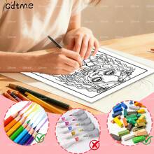 GDTME Gothic Dark Girl Adult Coloring Book: Gothic Dolls, Puppets, Bold & Unique Designs, 24 Pages Of Cute Yet Eerie Illustrations, Perfect For Coloring In A Quiet Environment, Relaxing & Comfortable, Suitable As Birthday Gift, New Year Gift, Gift For Women, Back To School Supplies, 7.9x7.9 Inches. - Multicolor - View 7