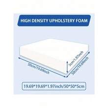 45D High Density Foam Seat Cushion 19.69"X19.69"X1.97" - Provides Firm Support For Dining Chair Seats And Wheelchair Replacements | Premium Foam, Durable Comfort, White, Black, Gray (50*50*5cm) - Black - View 1