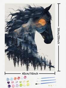 1Pc Paint By Numbers Kit For Adults Beginner, DIY Custom Portrait Pet Dog Animal Family Photo To Canvas Painting, Easy Modern Landscape Floral Art, Oil & Acrylic Paint By Number For Adults No Framed(40*50cm/16*20 Inch), Diamond Painting Kits Full Round Square Drill, Romantic Valentine's Day Anniversary Gift For Her Him - Animal Creativity - View 2