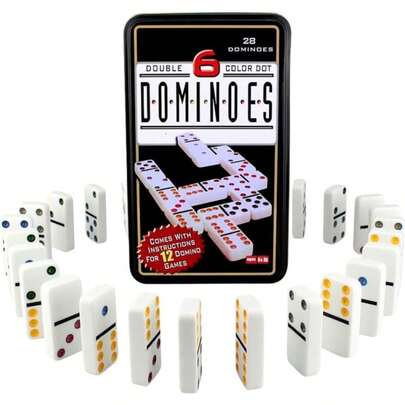 Juego De Dominó De 28 Piezas Doblé De Seis Colores Con Números Clásicos Para Juego De Mesa