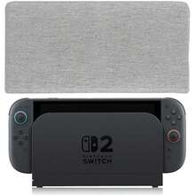 Funda antipolvo para Nintendo Switch 2, protector antipolvo, diseño personalizado, resistente al agua, para Nintendo Switch 2, tela gruesa, corte de precisión, fácil acceso, puerto (gris) - / - Ver 5