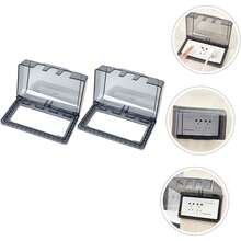 EXCEART 2piezas Cubierta De Salida Protector De Tomacorriente Para Baño Y Ambientes Húmedos Caja De Protección Para Enchufes Exteriores Fácil Instalación Y Reutilizable - 1 - Ver 10