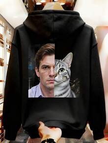 Sudadera con capucha para hombres estudiantes, estilo básico multicolor, estilo compañero de clase QPMI - Negro - Ver 1