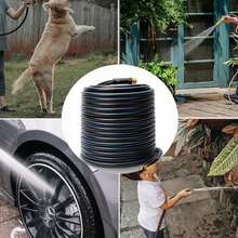 100 Ft Garden Hose 5/8",Heavy Duty Water Hose,Lightweight & Kink Free Rubber Hose With Holder,Male To Female Fittings,Durable & Flexible Hose For Outdoor,Lawn And Car Washing - 黑色 - 查看 5