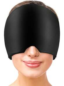 1pc Single Layer Cooling Gel Head Cap, Cold/Hot Compress Ice Pack Headache Relief Mask - Solid Color - View 8