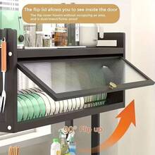 HanTai Over The Sink Dish Drying Rack 3-Tier Dish Drainer Racks With Cover Space-Saving Kitchen Organizer For Dishes, Glasses, Bowls & Cutlery - Black - View 7