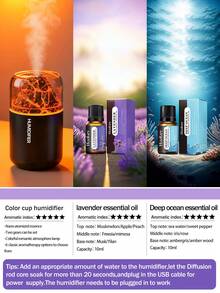 1个180毫升彩色火山加湿器，USB供电，2种工作模式，7色LED灯，静音喷雾，火山效果香薰灯和精油扩散器，适用于室内装饰、办公室、客厅、书桌、汽车，是送给女性的绝佳礼物。 - 黑與白 - 查看 14