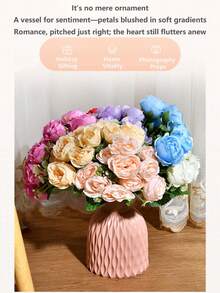 Artificial Roses Flowers Silk Hydrangea Fake Flowers Artificial Flowers Bouquet For Wedding Decoration Valentine's Day Decorations, Home Decor Office Decor Kitchen Decor Party Decor, Holiday Birthday Party Accessories - Multicolor - View 3