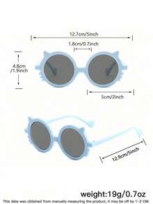 1 Set 4pcs Stylish Glasses For Boys And Girls Aged 9-12. Blue Cat Design. Bright And Square Shape. Suitable For Daily Use, Festivals And Parties.