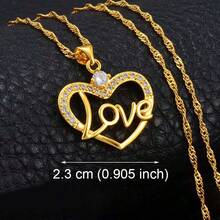 قلادة وقلادات بقلب مطلي بالذهب مجوهرات رومانسية للنساء والفتيات، منتجات زفاف للصديقة والزوجة