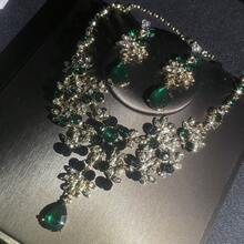 一套新娘宴会配饰，时尚奢华闪亮水晶首饰套装 - 项链、耳环，共3件 - 首飾套裝 - 查看 10