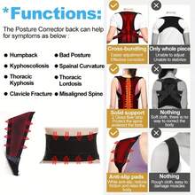 Corrector de postura - Soporte de espalda para hombres y mujeres - Enderezador totalmente ajustable para soporte de la columna media y superior - Alivio del dolor de cuello, hombros, clavícula y espalda - Transpirable, ajustable, soporte completo de la espalda, alivio del dolor de espalda superior e inferior - Negro - Ver 7