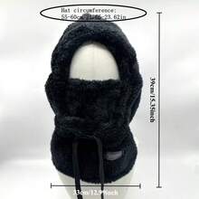 1 pieza Pasamontaña talla grande grueso y mejorado, máscara facial de forro polar para exteriores - cordón elástico, cálido, adecuado para ciclismo y esquí, gorro unisex de unicolor de forro polar suave y cálido, cuello a prueba de viento, gorra casual para exteriores - Multicolor - Ver 4
