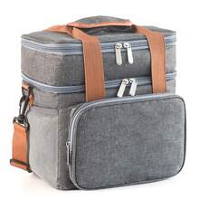 1pc/2pcs Outdoor Picnic Insulated Bag, Thermal Insulated Lunch Tote Bag, Lunch Box Bag, Insulated Lunch Bag, Picnic Cooler Bag, Camping Tote Bag, Outdoor Lunch Bag, Large Capacity Thick Aluminum Foil Picnic Bag, Back To School Student Lunch Bag - Grey - View 22