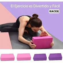bloques de yoga,2 Pzas Bloques de Yoga de Alta Densidad,Con elásticas de yoga,Eva Foam Superficie Ligera,Resistente al Olor y Antideslizante,para Yoga, Pilates y Meditación - Púrpura - Ver 4