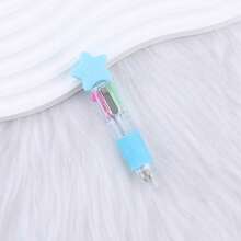 1/4 Pcs 5-Pointed Star Gel Pen | 4 Colors Retractable Ballpoint Pen With Soft Star Pen Sleeve, Mini Portable Writing Tool For School And Office, Ergonomic Design, Retractable & Closable, Essential Stationery For Back To School - 彩色 - 查看 6
