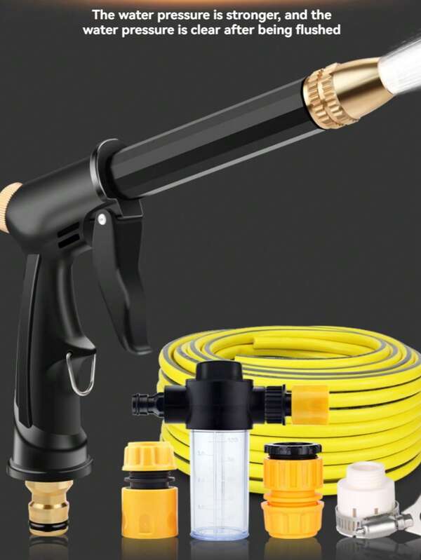 Heavy Duty Pressure Washer Hose - High Pressure Cleaning Spray Gun, Suitable For RVs, Trucks, Boats And Home Cleaning | Durable Black Spray Gun Hose For Outdoor Maintenance And Watering. (Random Style Shipped)