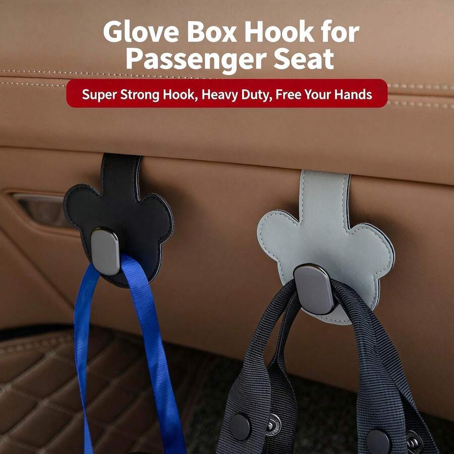 AD 1 Stück süßer Handschuhfachhalter für den Beifahrersitz, 2026 neues verstecktes Doppelhaken-Design, praktischer und stilvoller Kfz-Aufbewahrungsorganizer für den Vordersitz - Einheitsgröße - Übersicht 1