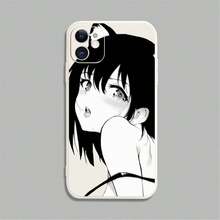 Cartoon Anime Girl Case – pocket-sized kawaii for every  Covers 17 / 16 family / 15 line / 14 line / 13 line / 12 line / 11 Pro-Max / 8 / X / XS Smudge-proof, fashion-fresh, -ready out of the box. - Negro - Ver 7
