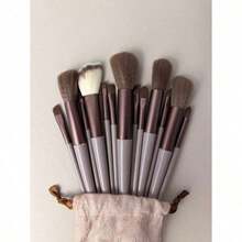 13-Piece Professional Makeup Brush Set, Ladies' Makeup Brush Set With Storage Bag, Fashionable Girls' Project, Made Of High-Quality Fiber, Rendering Foundation, Concealer, Eyeshadow, Blush - Women's Gift, Suitable For Beginners - 隨機顏色-13pcs套裝 - 查看 3