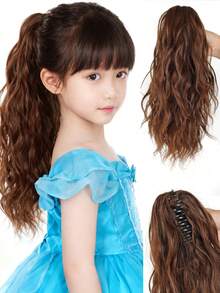 Kids Synthetic Ponytail Clip In Ponytail Extensions Kids Ponytail 14 Inch Small Scratch Water Ripple Ponytail Wig, Suitable For Daily Wear - Multicolor - View 11