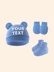 Bộ 3 món cho bé gồm mũ len in chữ cá nhân hóa màu trơn, găng tay và tất cùng màu, nhiều màu sắc để lựa chọn, mềm mại, nhẹ nhàng và ấm áp, món quà tuyệt vời cho bé trai và bé gái, phù hợp để mặc hàng ngày, phụ kiện tóc cho trẻ em. - Nhiều màu - Xem 17