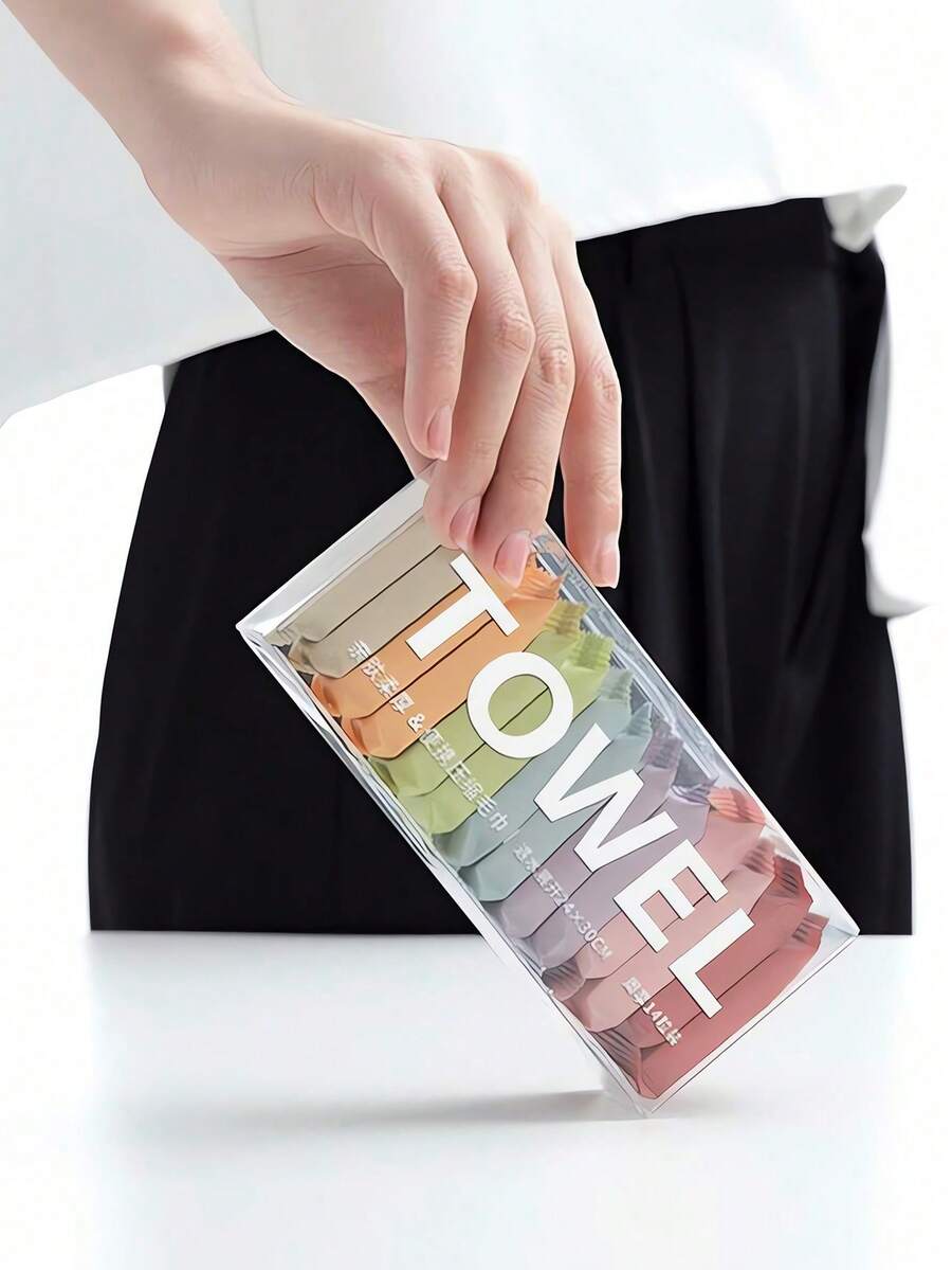 14pcs Compressed Disposable Face Wipes, Travel Portable , Thick Dry & Wet Dual-Use, Travel Essential, Travel Accessories, Compact & Portable, Honeymoon Travel Must-Have, Compressed Disposable Face Wipes, Travel Portable , Travel & Holiday Essential, Compressed Disposable Face Towels, Expand To Approx. 24cm*30cm When Wet. - No Pattern - View 1