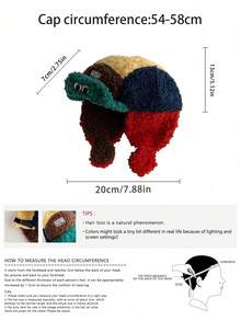 Czapka traperska z polaru Sherpa z blokami kolorów, wygodna, puszysta, szczotkowana czapka typu bomber z polaru ze składanymi nausznikami, unisexowa, ciepła, pogrubiona, pluszowa czapka pilotka do jazdy na nartach, na rowerze, na co dzień zimą