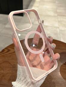 奢华粉色磁吸充电保护壳，兼容 17/16/15/14/13/12/11 Pro/Plus/Max/Air/XS Max/XR/X/Xs/7/8 Plus/7/8，超薄透明亚克力材质，春季礼物 - 粉色 - 查看 21