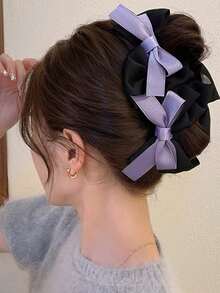 1 pieza Elegante Clip de Pelo con Lazo Francés, Adecuado para Que las Mujeres se Recojan el Cabello, Apropiado para Damas Elegantes para Uso Diario y Reuniones, Accesorios de Moda para el Cabello Pinzas Elegantes - Multicolor - Ver 9