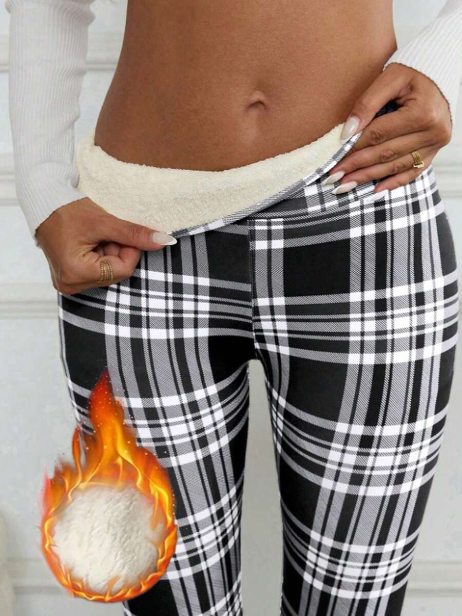 Women's Plaid Leggings - Elegant, Warm High-Waisted Leggings With Stretch, Fashionable & Slim-Fitting For Winter Women's 2025 New Style Winter Puffer Leggings Leggings -- Women's High-Waisted Fleece-Lined Embroidered Leggings Women's Leggings Women's Solid-Color Yoga Pants Women's Solid-Color Yoga Pants Women's Daily Casual Slim0-Fit Long Pants  2025 Women's Winter Christmas & Daily Fleece-Lined Leggings - Warm Soft Fabric, Pockets Design, Thickened Yoga Pants For Casual & Jogging 1-Piece Fall/Winter Fleece-Lined Thickened Yoga Leggings - Women's High-Waisted Solid Color Pants With Side Pockets, Suitable For Fitness, Sports & Daily Wear Women's High-Waisted Button Closure Fleece-Lined Leggings - Opaque Front Button Design, Tummy Control & Butt Lifting, Washable Warm Tights For Yoga, Running, Gym & Everyday Usefleece Lined Leggingspantalones De Invierno Mujeresgymleggings For Womenpantalones Para El Fríopantalones De Mujer Inviernoleggings - trắng - Xem 1