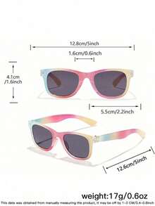 1 Set 4pcs Stylish Glasses For Boys And Girls Aged 9-12. Blue Cat Design. Bright And Square Shape. Suitable For Daily Use, Festivals And Parties.