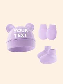 Bộ 3 món cho bé gồm mũ len in chữ cá nhân hóa màu trơn, găng tay và tất cùng màu, nhiều màu sắc để lựa chọn, mềm mại, nhẹ nhàng và ấm áp, món quà tuyệt vời cho bé trai và bé gái, phù hợp để mặc hàng ngày, phụ kiện tóc cho trẻ em. - Nhiều màu - Xem 10