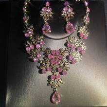 一套新娘宴会配饰，时尚奢华闪亮水晶首饰套装 - 项链、耳环，共3件 - 首飾套裝 - 查看 6