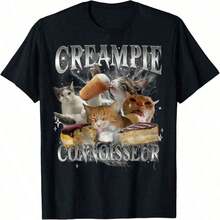 Camiseta de Humor para Adultos con Meme de Gato Divertido y Atrevido - Negro - Ver 6