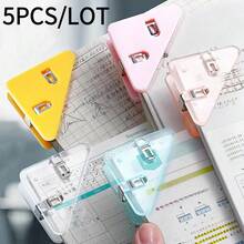 5PCS Book Corner Clips, File Corner Clips, Multi-Angle Book Clips, Sealing Clips, Folders, Bookmarks, Clips, Colored Plastic File And Paper Organizers, Multifunctional Office And School Supplies, Plastic Triangular Folder Clip Set, 2-Inch Large Capacity Paper Clips, File Corner Clips, Suitable For Offices, Schools, Homes, And Businesses, Ideal For Holding Large Numbers Of Documents. - Random - View 9
