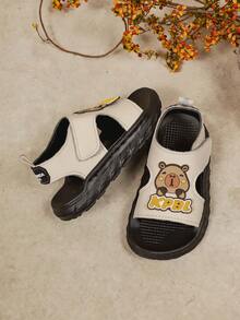 简约时尚软底儿童凉鞋 - 米色 - 查看 5