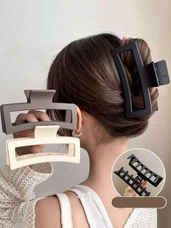 1/2-delat set, klassiska stora fyrkantiga hårspännen, enkla och avslappnade hårprydnader för uppsättning av bakhuvudet.