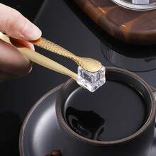 2pcs Elegant Hammered Stainless Steel Ice Tongs, Suitable For Bar Ice Cubes/Sugar Cubes/Lemon