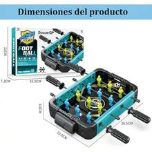 Mesas de Futbolín con Caja Protable, Mini Juego de Futbolín de Mesa Juegos Deportivos de Competición, Juego de Fútbol de Escritoriocon 2 Balones para una Noche de Juegos Familiar Divertida - Negro - Ver 4