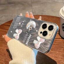 Estuche Protector Ultrafino Anticaídas con Diseño de Plumas y Estrella Lunar, Funda Suave Anti-Golpes para iPhone 16/15/14/12/11/Plus/Pro Max Series, Regalo Perfecto para Parejas o Amigos, Tacto Cómodo, Alta Calidad - Ideal para Fiestas o Regalos - [plateado]-715 - Ver 6