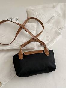 1个迷你时尚手提包，小方包，时尚百搭的女士单肩/斜挎包，纯色迷你钱包，可装手机、零钱、口红等，日常通勤必备 - 黑色 - 查看 11