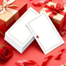 10/20/30/100pcs Simple Heart Shaped Blank Cards, Suitable For Valentine's Day, New Year, Wedding, Birthday, Anniversary, Holidays, Gift Tags, Message Cards, Wallet Cards, Business Cards, White Greeting Cards, Teacher's Day Gifts - Multicolor - View 2
