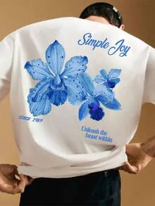 Áo thun nam tay ngắn in họa tiết cá nhân, thoải mái và thoáng khí, phù hợp cho mùa hè, phong cách - trắng - Xem 4