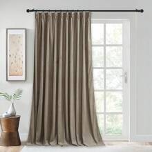Olive Green Pinch Pleated Curtains 96 Inches Long, Thermal Insulated Window Drapes With Hooks, Soft Track System Panels Living Room, W38 X L96, 2 Panels, Home Decor - 駝色 - 查看 12