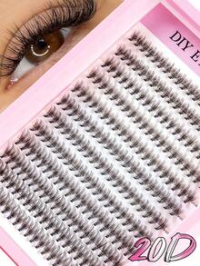 240pcs D-Curl Natural Eyelash Extension Kit, Eyelash Cluster Set, Delicate Eyelash Extensions, 9-16mm Individual Lashes, Includes Eyelash Glue And Tweezers, DIY At Home, Suitable For Beginners, Travel, Daily Wear, Weddings, Dates, Parties, Holidays, Great As Christmas/Halloween/Gift Eyelash Set - Black - View 17