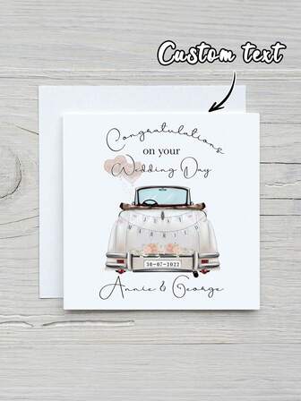 Personalisierte Hochzeitskarte | Glückwünsche zu Ihrem Hochzeitstag | Hochzeitstag Erinnerungsgeschenk