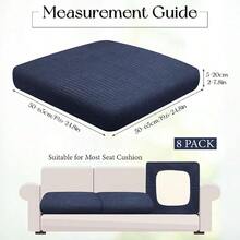 WSXC 8 Pcs Stretch Patio Cushion CoversOutdoor Couch And Sofa Covers Replacement Slipcovers For Patio Furniture Cushion Washable Reusable Furniture Protector Waterproof Navy - Hải quân - Xem 2