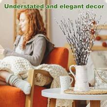 35 根天然干柳枝，适合花瓶插花，天然白色柳枝，雪球柳，适用于室内外装饰、婚礼、家居、派对、酒店、壁炉、花园等场合。 - 白色 - 查看 7